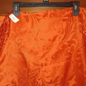 Burnt Orange Damask Tablecloth